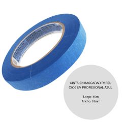 Cinta enmascarar papel C900 UV pintor profesional azul rollo x 18mm x 40m